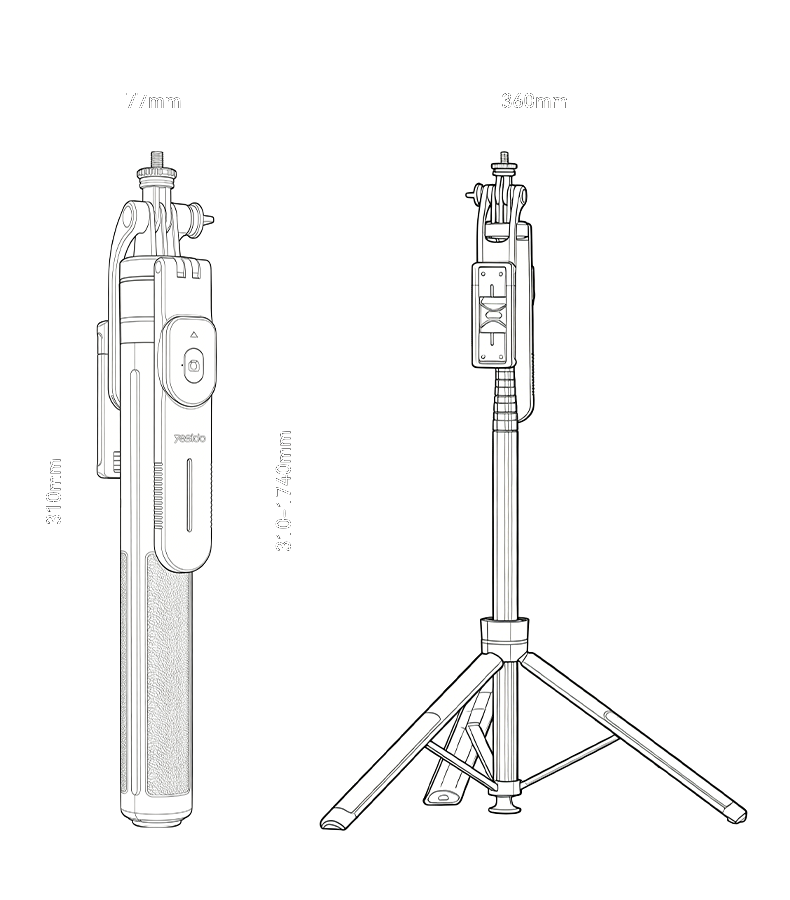 Yesido SF34 1/4" Tripod Selfie stick
